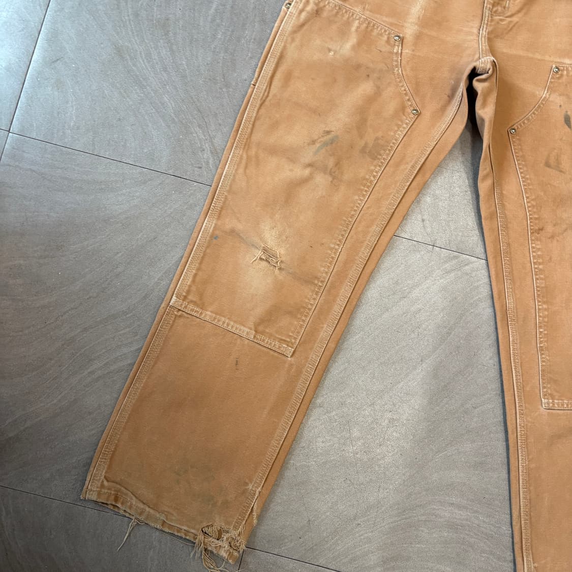 칼하트 정품 오리지널 브라운 더블니 팬츠 바지 상품이미지3