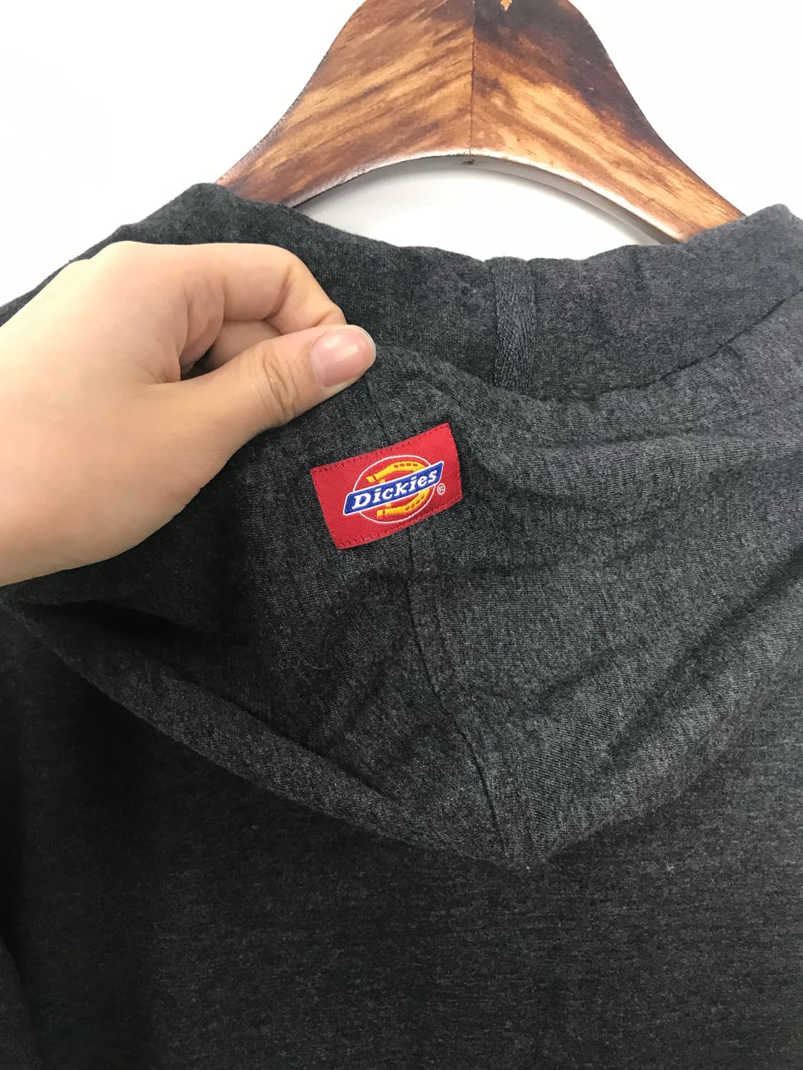 디키즈 자수로고 차콜 딱붙 후드집업 상품이미지5