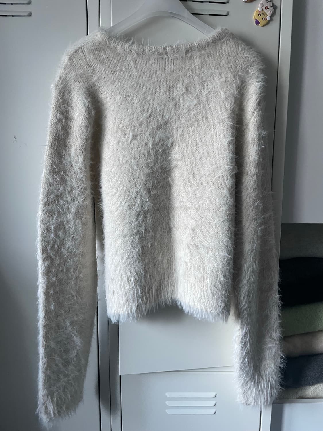 아모멘토 샤기가디건 아이보리 상품이미지5