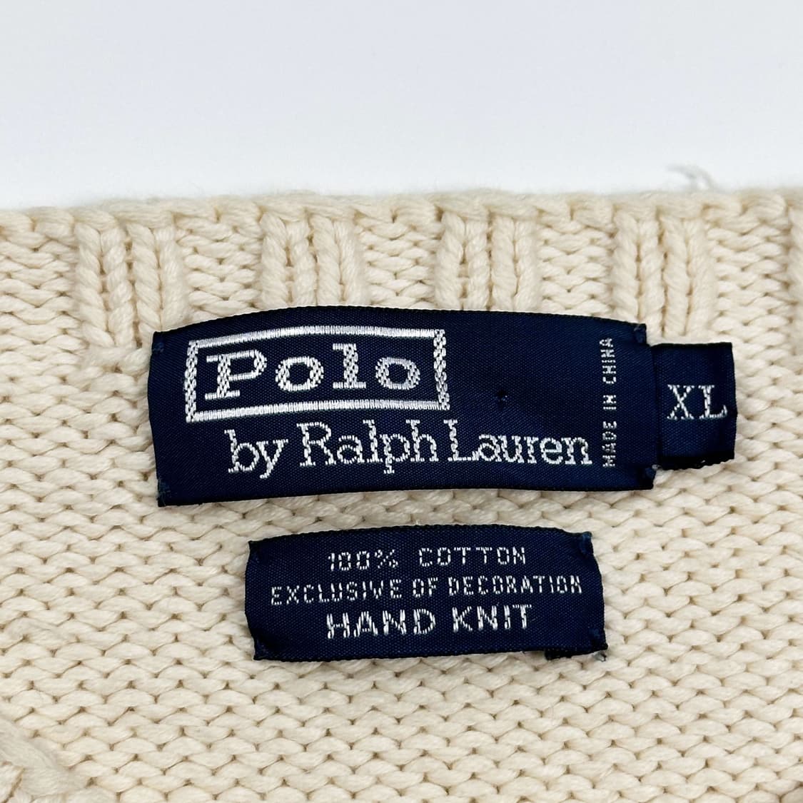 폴로 랄프로렌 베어 싯다운 아이보리 케이블 니트 (XL) 상품이미지7