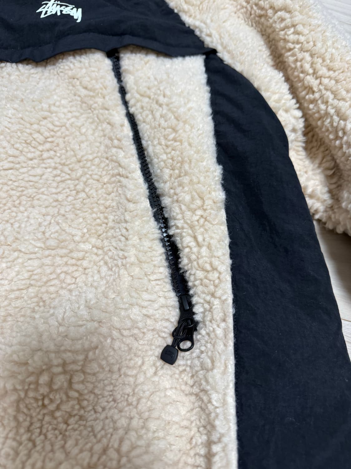 스투시 쉐르파 패널 후드 자켓 베이지 (사이즈L) 상품이미지4