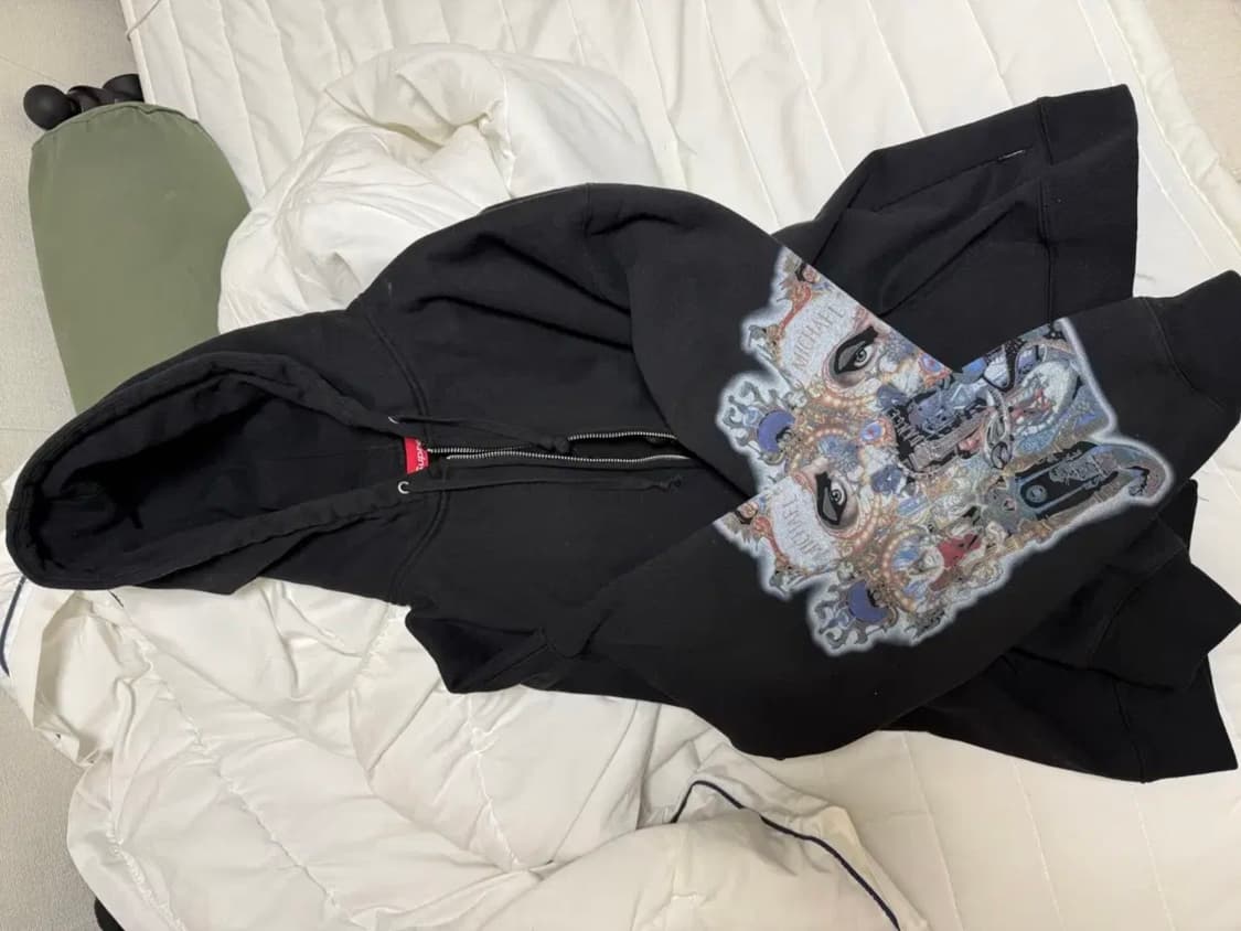 슈프림 x 마이클 잭슨 데인저러스 집업 후드 스웨트셔츠 블랙 상품이미지2