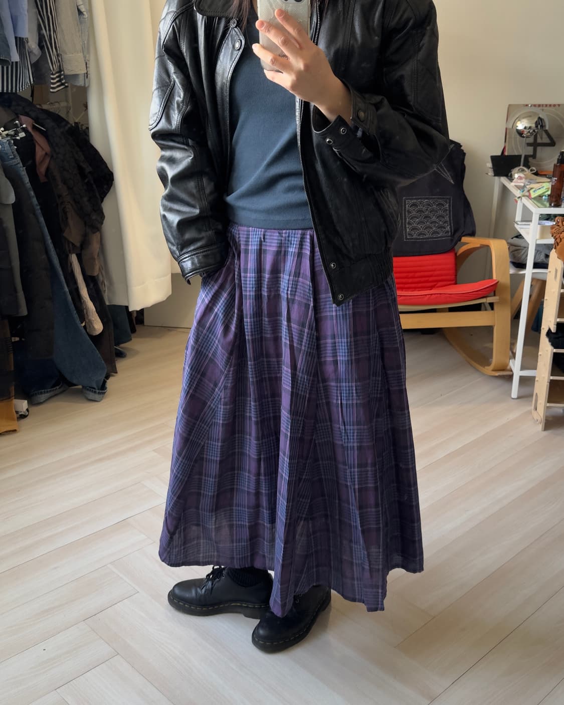 [LUGNONCURE] check long skirt 상품이미지10
