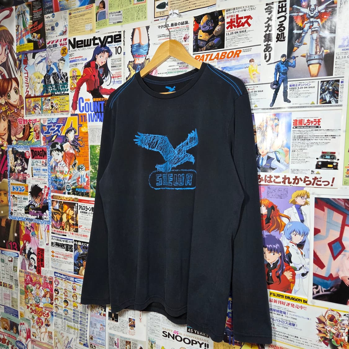 블루 스티치 이글 프린팅 롱슬리브 상품이미지2