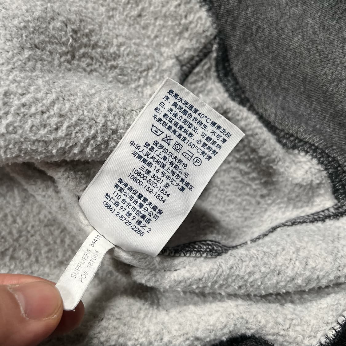 폴로 체크 후드 그레이 후드집업 상품이미지5