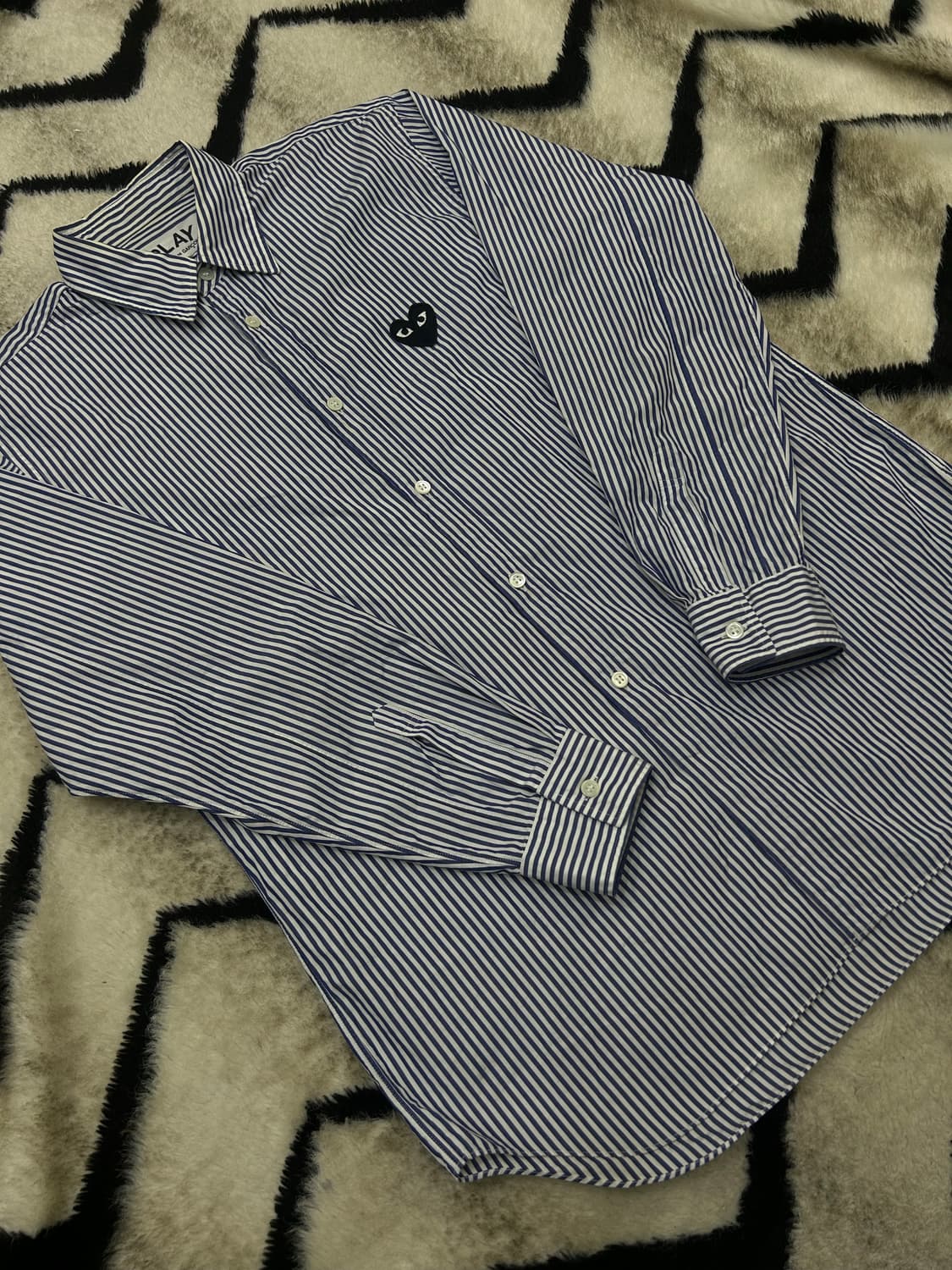 [M]꼼데가르송 블랙와펜 스트라이프 셔츠/화이트블루/Az-B008 상품이미지3