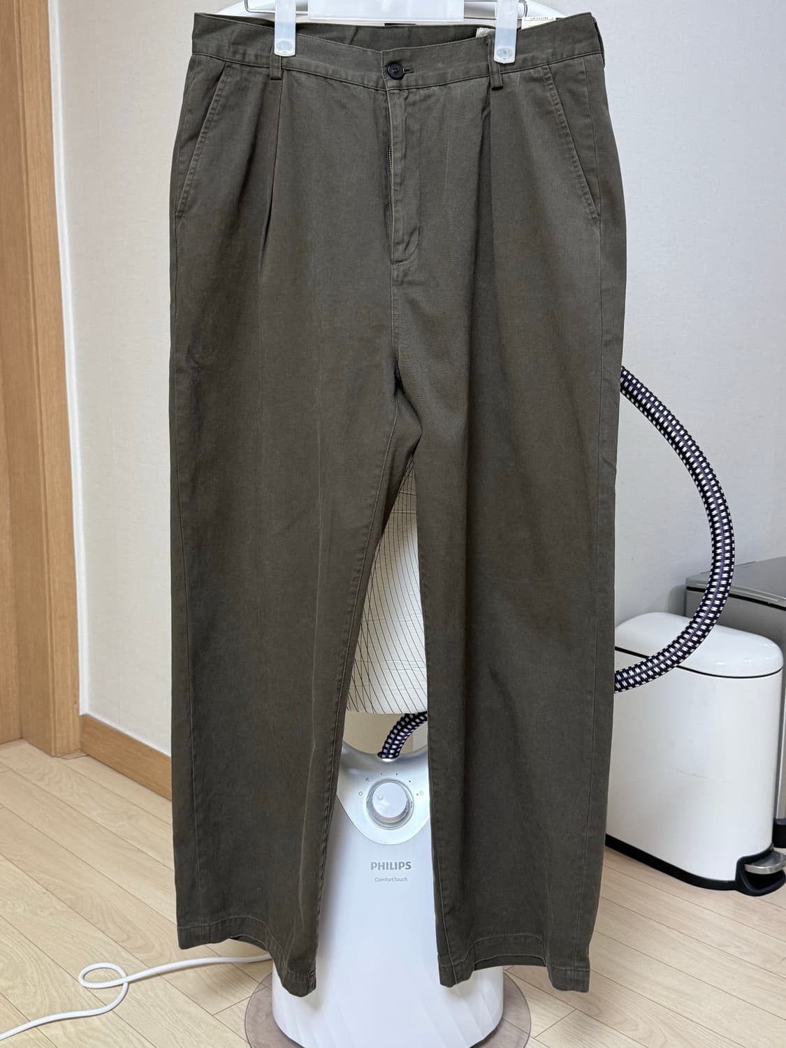 아트이프액츠 원턱 치노 팬츠 올리브 L 상품이미지2