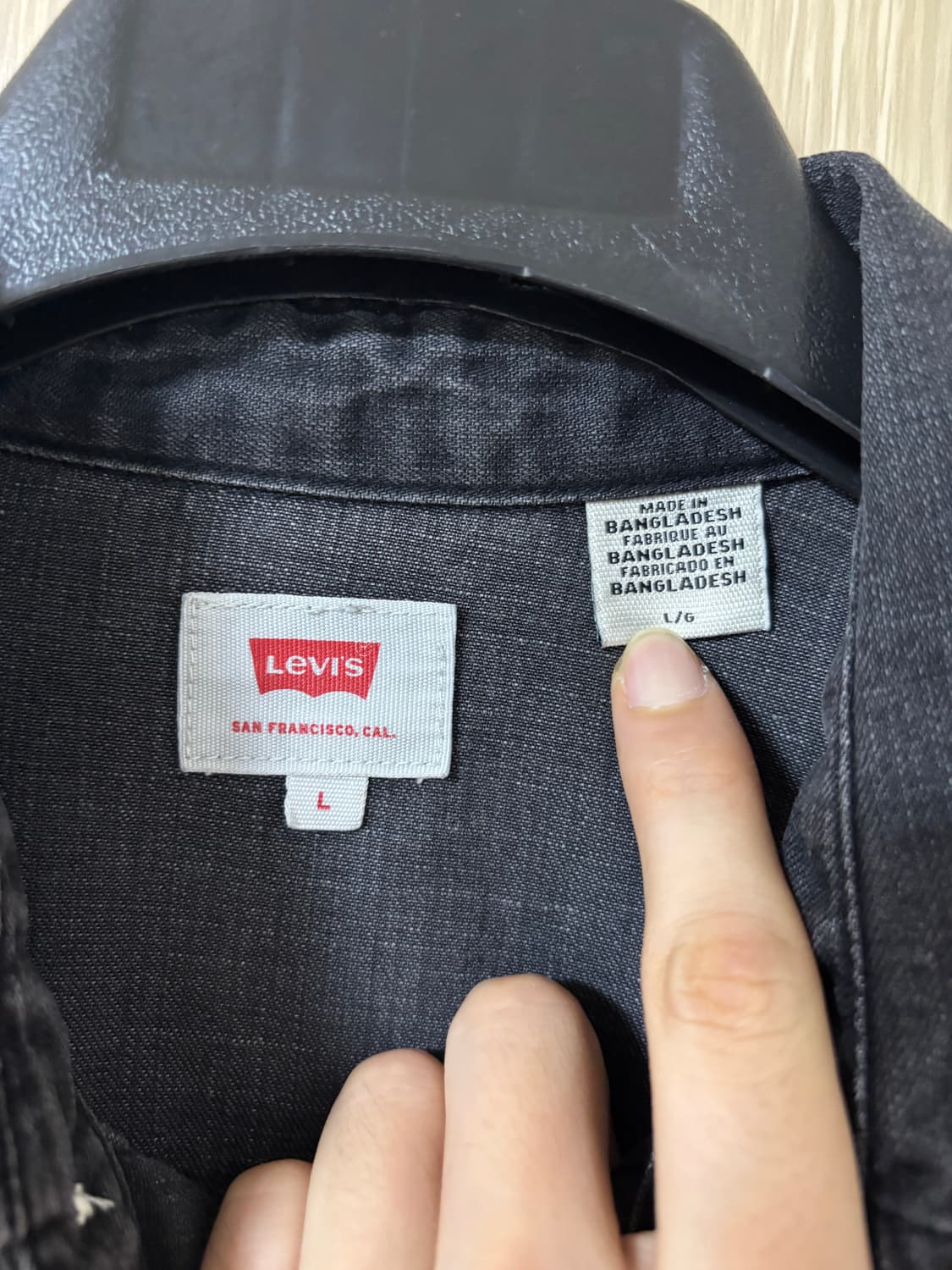 리바이스 웨스턴 데님 셔츠 블랙 상품이미지4