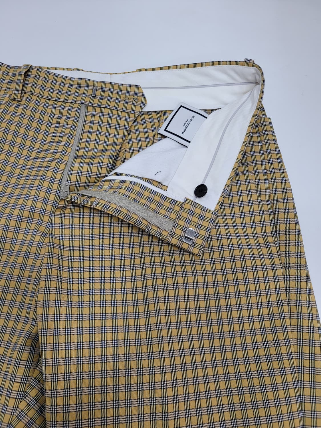 WOOYOUNGMI 우영미 타탄 체크 패턴 팬츠 / 남 76 옐로우
 상품이미지5