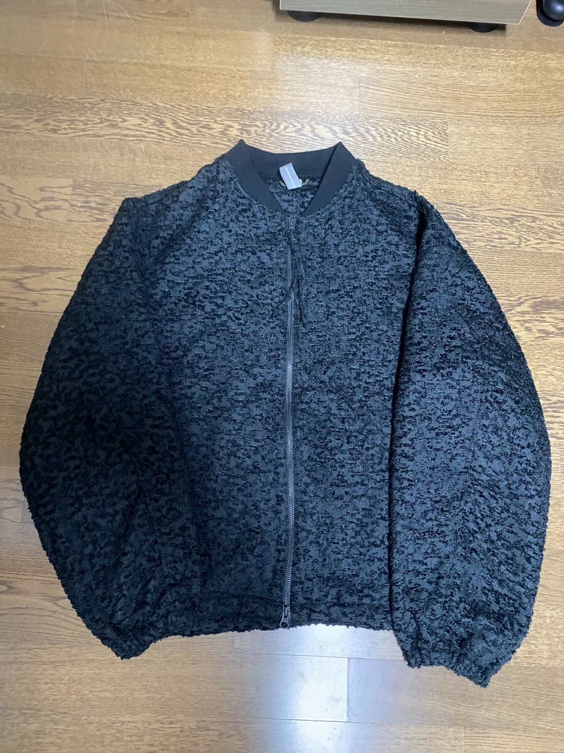 언어펙티드  샤기 부클 텍스쳐 집업  자켓 L 블랙 상품이미지1