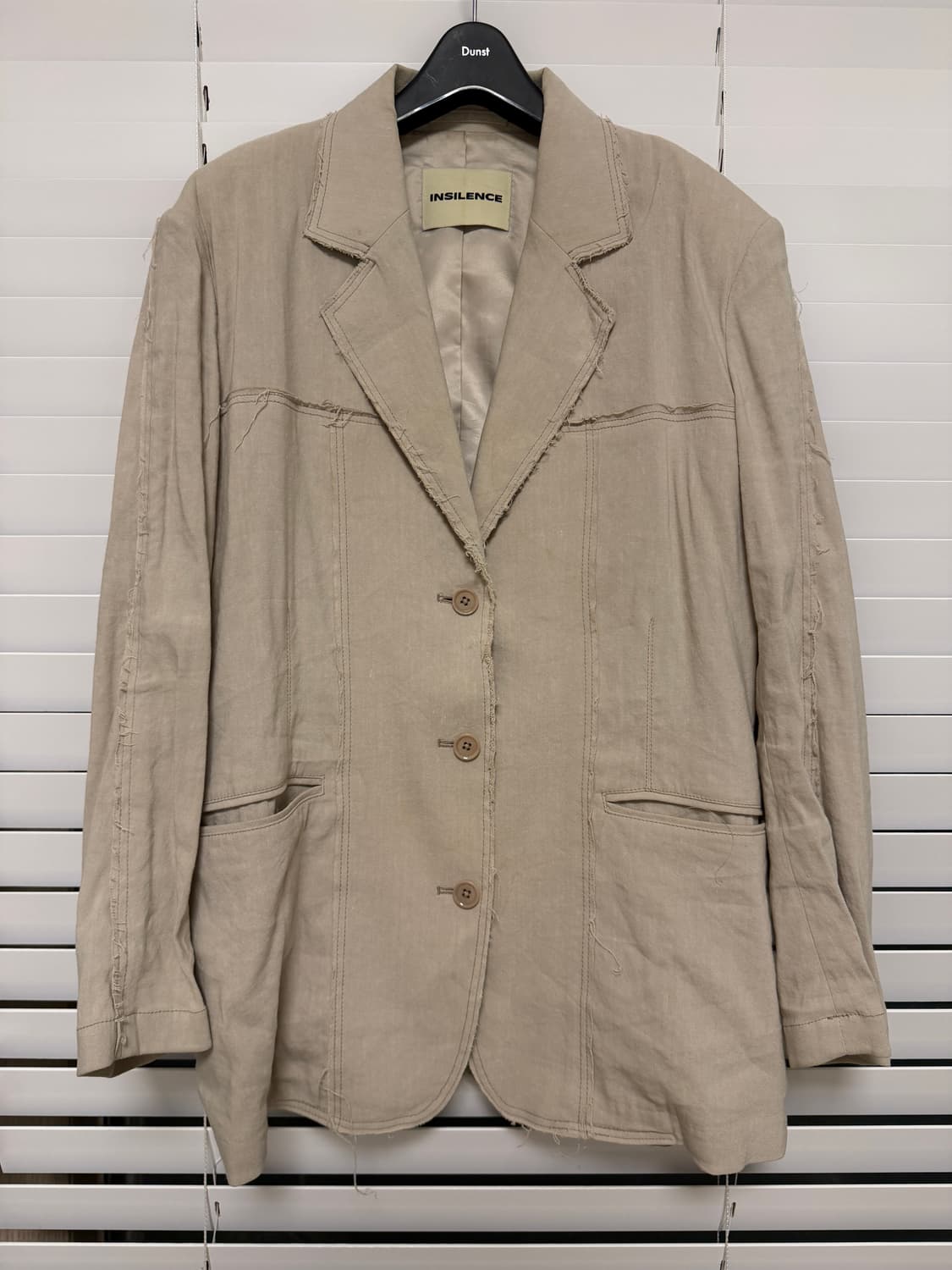 인사일런스 오버사이즈 컷오프 린넨 자켓 BEIGE 상품이미지7