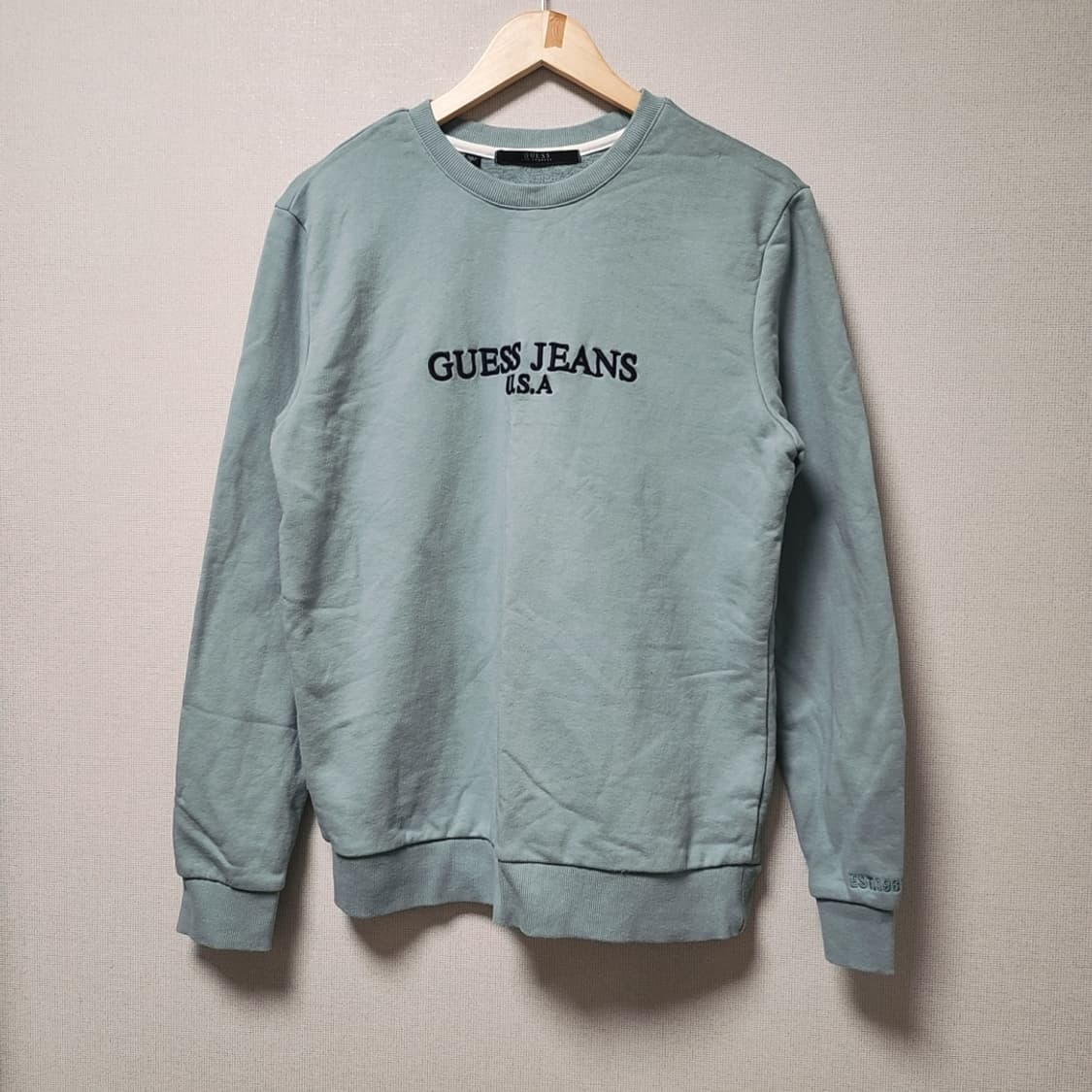 [L] 게스 JEANS 맨투맨 민트색 상품이미지1