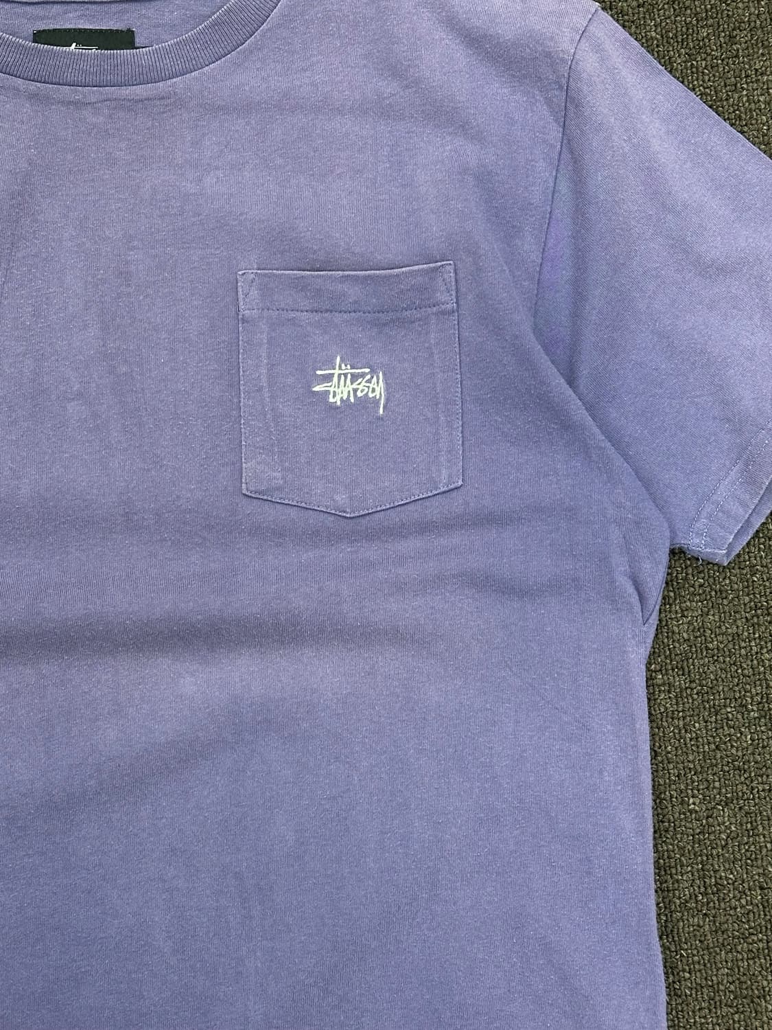 M)스투시 빈티지 포켓 퍼플 반팔 티셔츠 상품이미지2