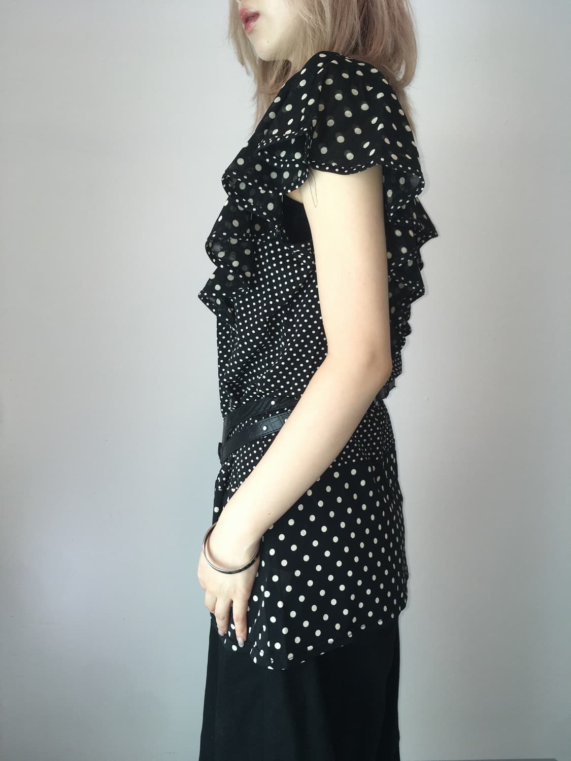 일본빈티지 polka mood flutter top 상품이미지5