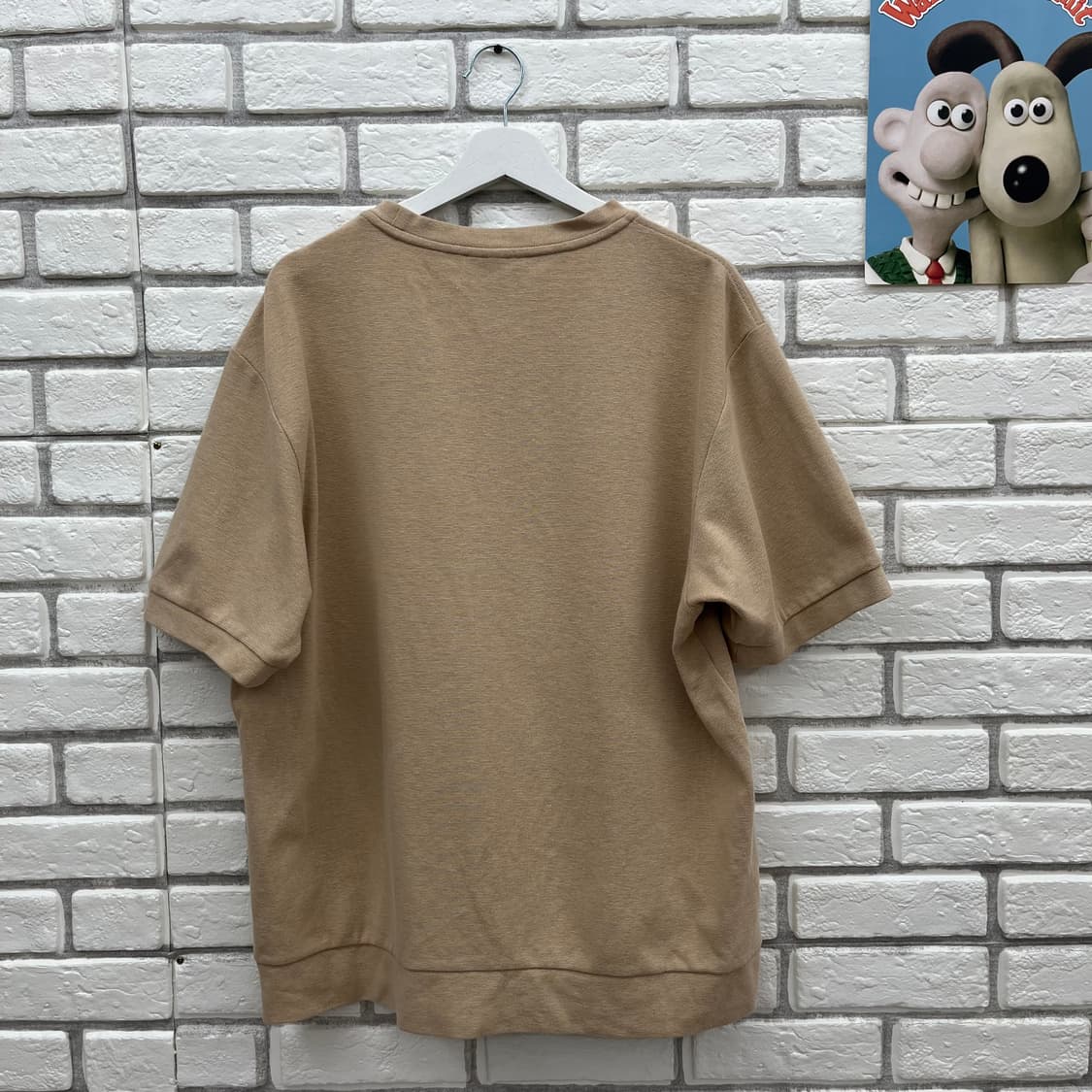 라코스테 베이지 오버핏 반팔 티셔츠-XL 상품이미지4