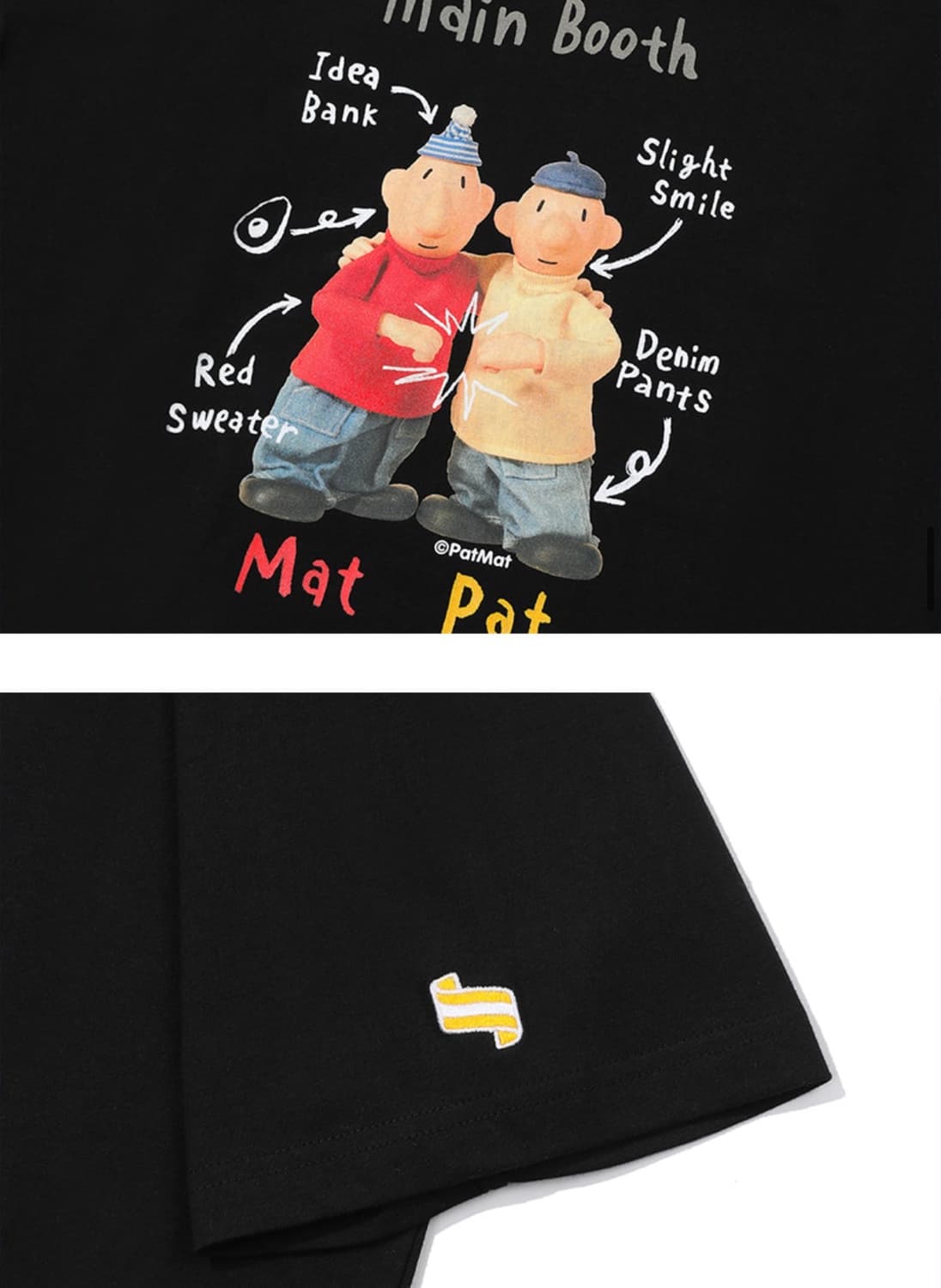 [⭐️새상품/메인부스] 패트와매트 QnA 티셔츠 (블랙/ SIZE 2) 상품이미지3