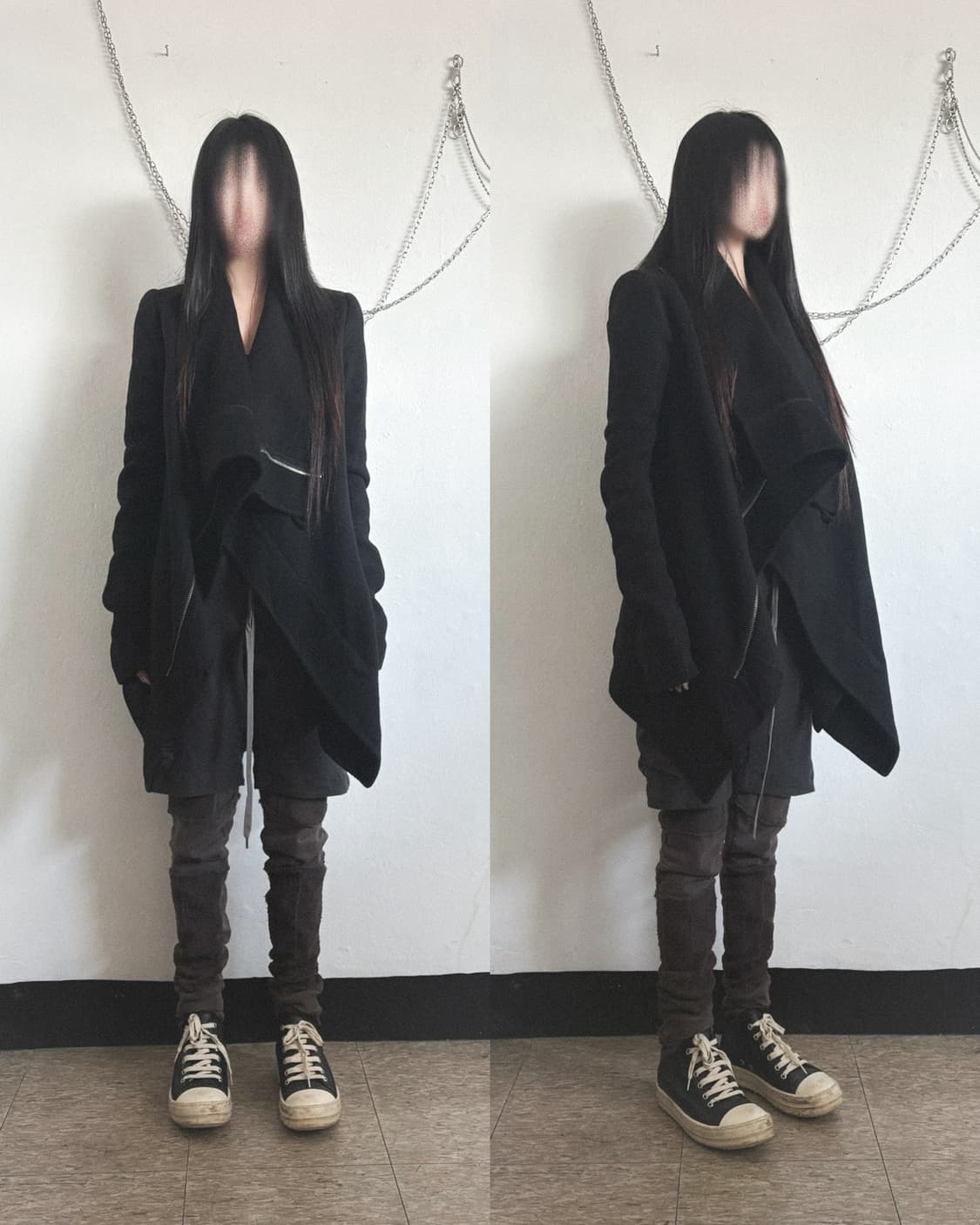 rare* 릭오웬스 파리 익스클루시브 캐시미어 하이넥 드레이프 코트 상품이미지2