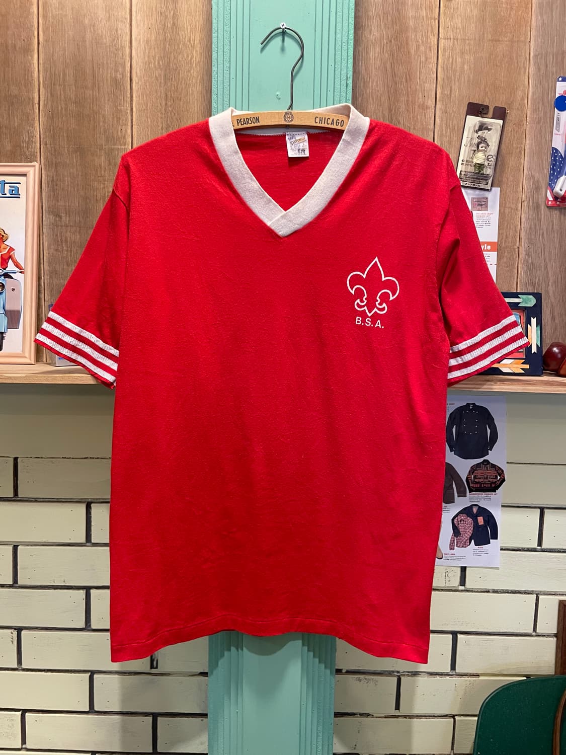 1970-80's Vintage V-Neck Football Tee 상품이미지1