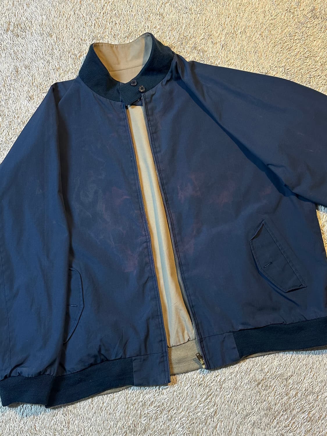 폴로 랄프로렌 리버시블 블루종 자켓 베이지 네이비 상품이미지5