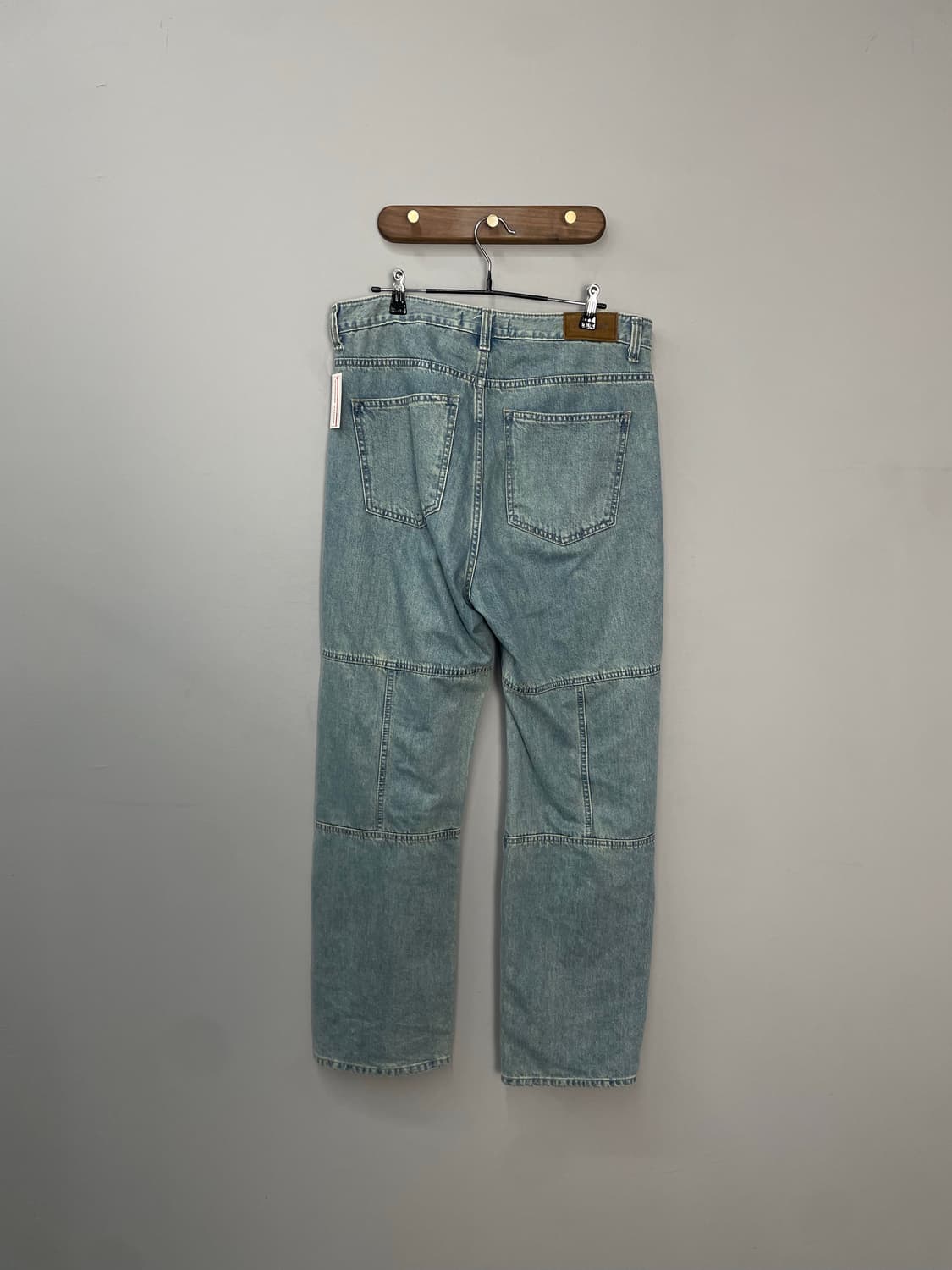 시도 무릎 스티치 디테일 워시드 그린 데님 팬츠 H1544 상품이미지4