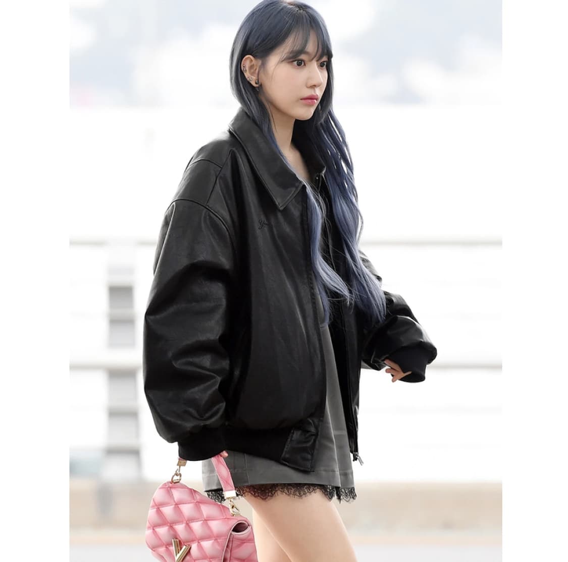 Youhee 레더자켓 LOOSE FIT LEATHER JUMPER BLA 상품이미지1