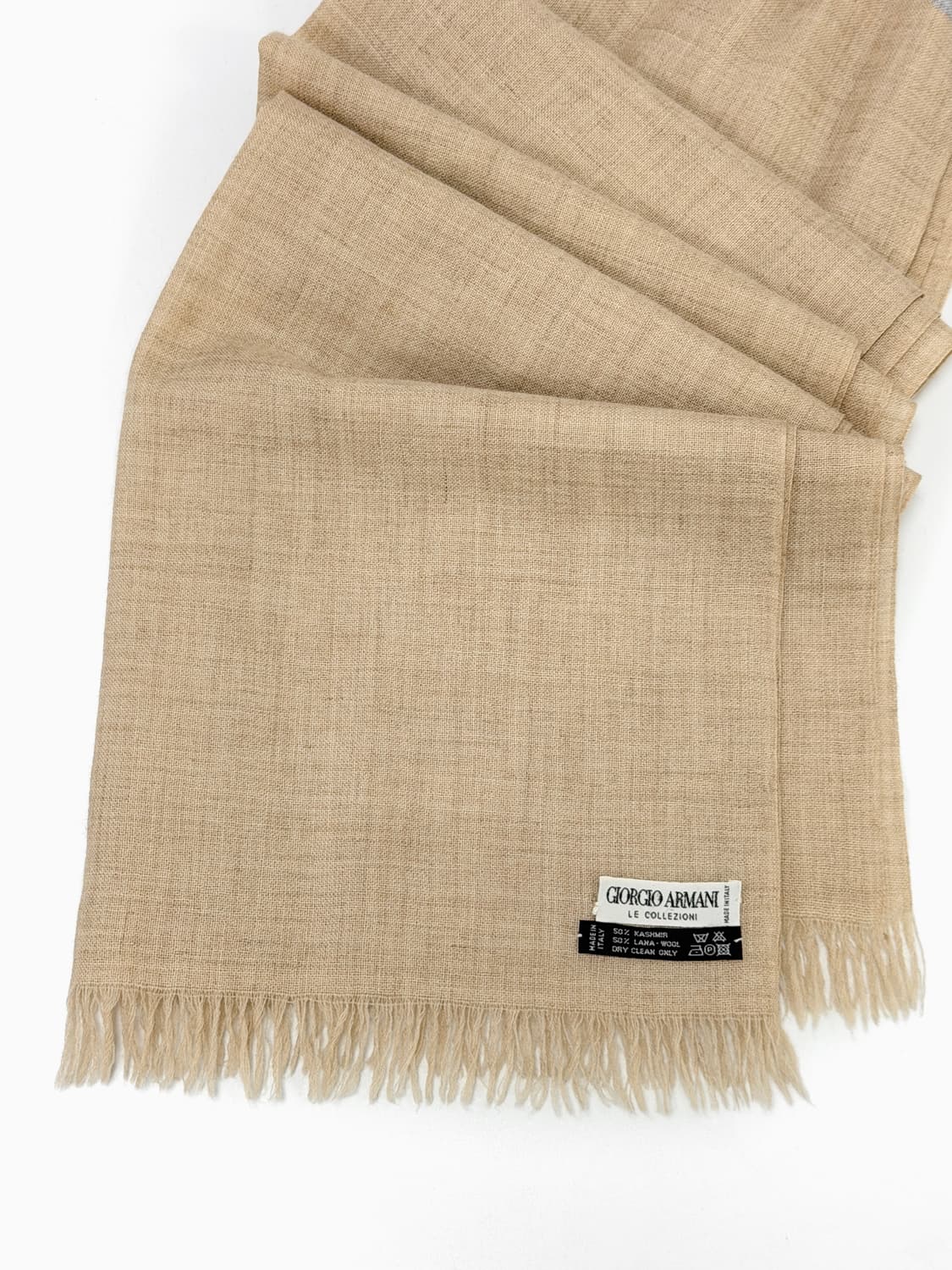조르지오 아르마니 캐시미어 울 스카프 베이지 상품이미지1