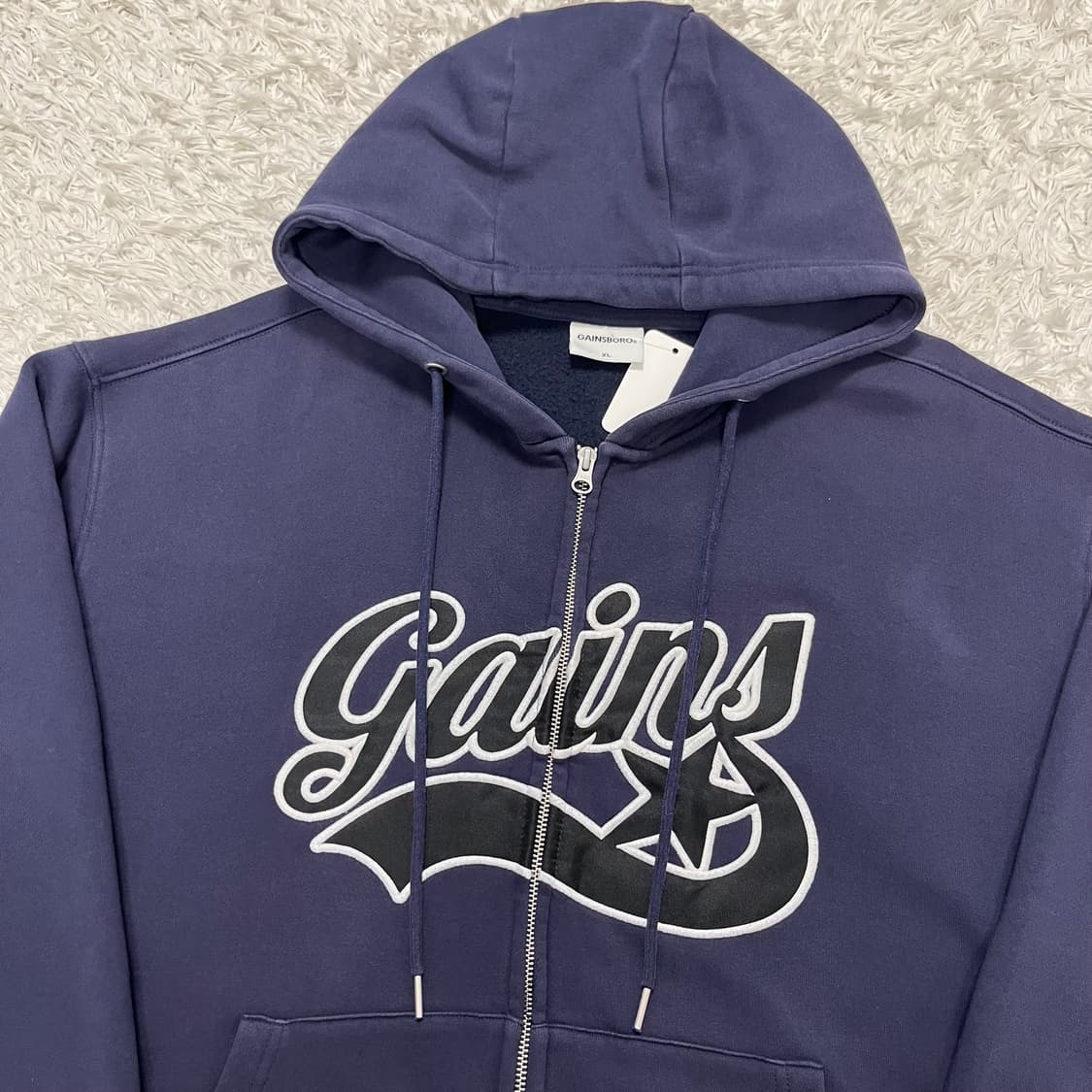 Gainsboro navy two-way zip-up hoodie 상품이미지5