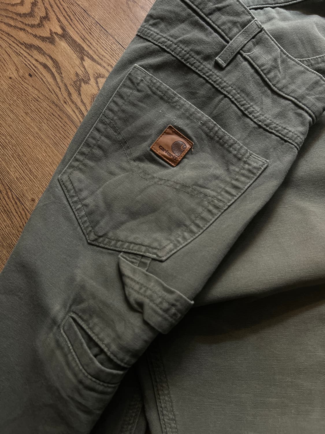 [36]칼하트 USA 더티워싱 모스그린 카펜터 워크 팬츠 M1 상품이미지6