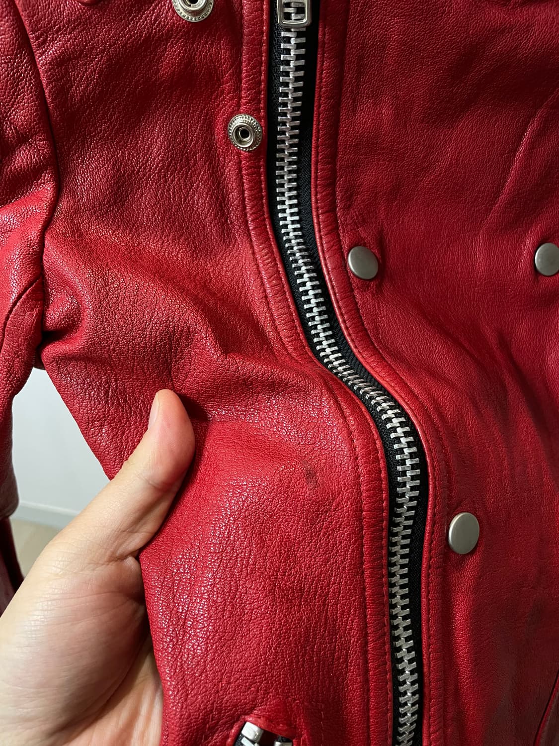 (55) 레드 락시크 램스킨 양가죽 라이더 자켓 상품이미지7