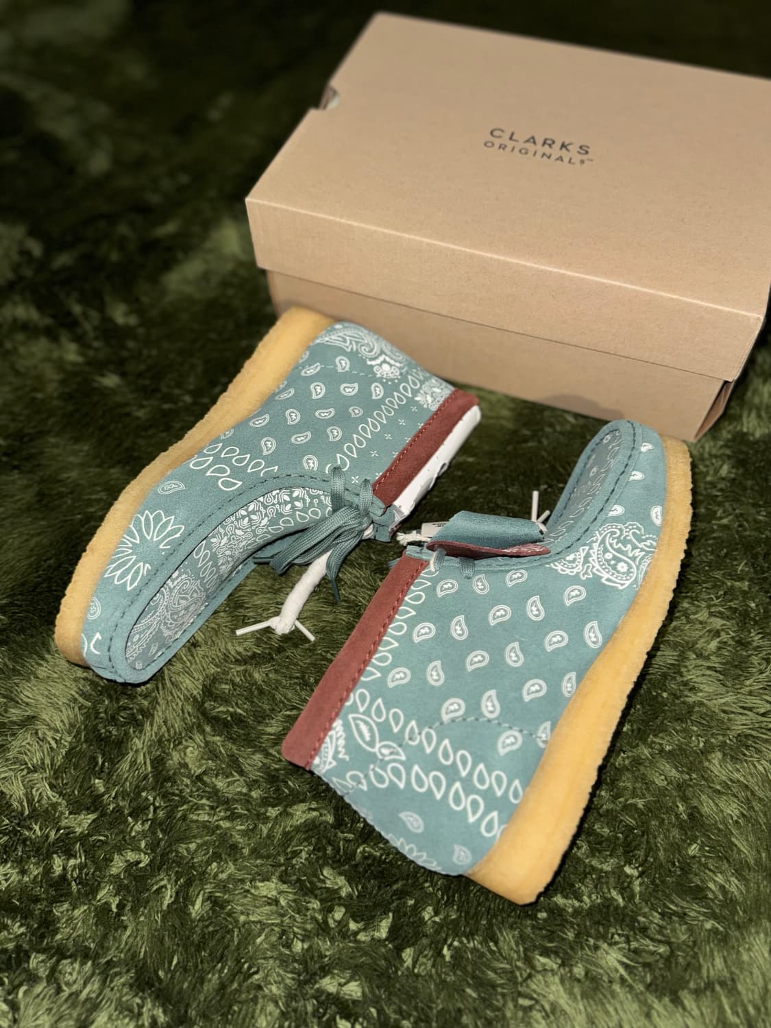 [265] Clarks 클락스 왈라비 부츠 그린 페이즐리 상품이미지5