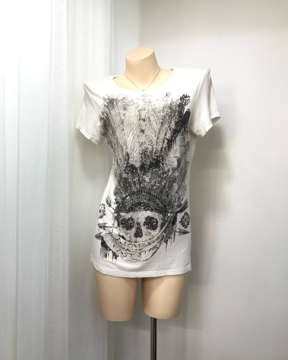 grunge skull graphic white tee 상품이미지1