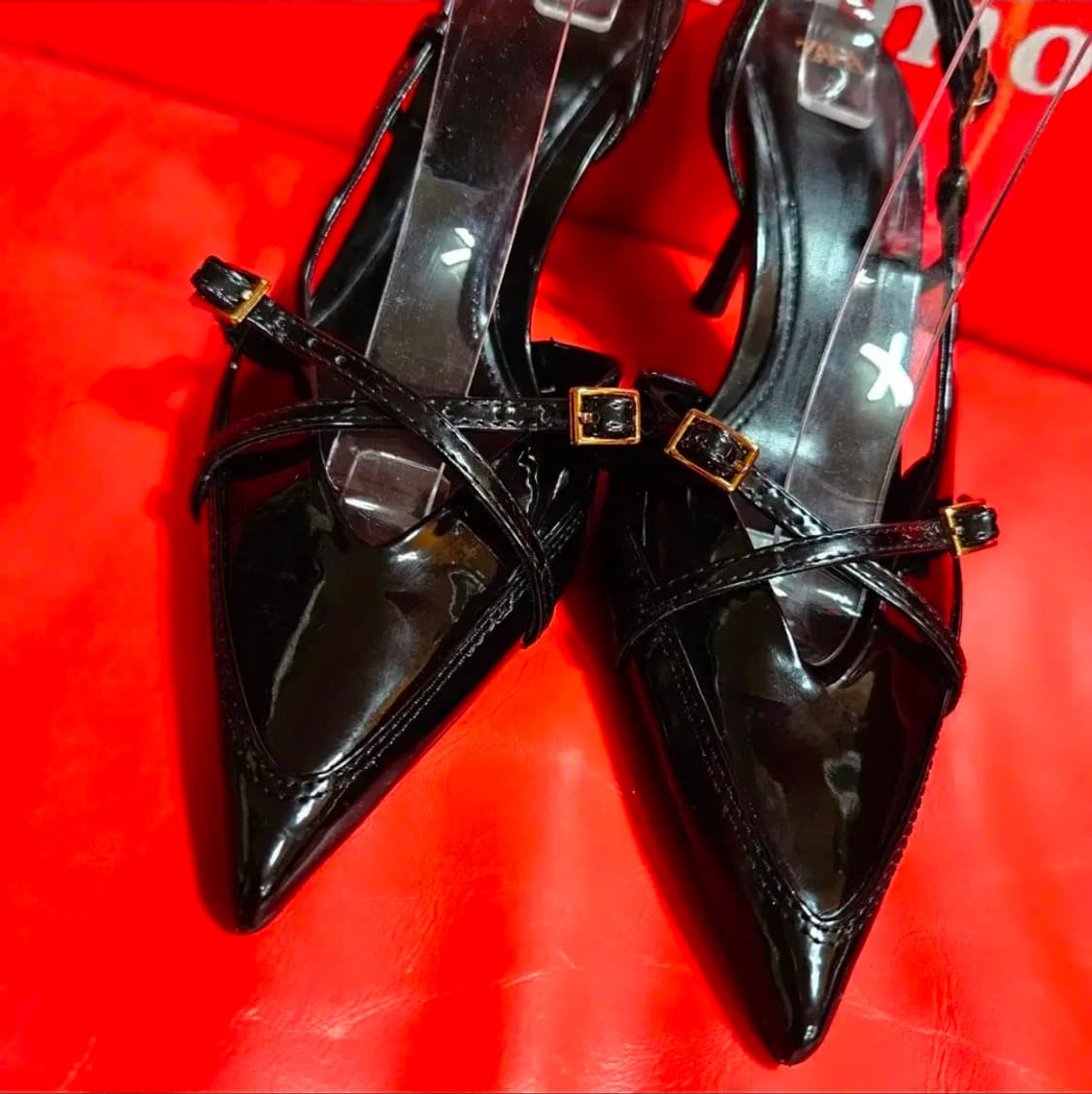 자라(ZARA) 에나멜 스트렙 펌프스 37size 상품이미지2