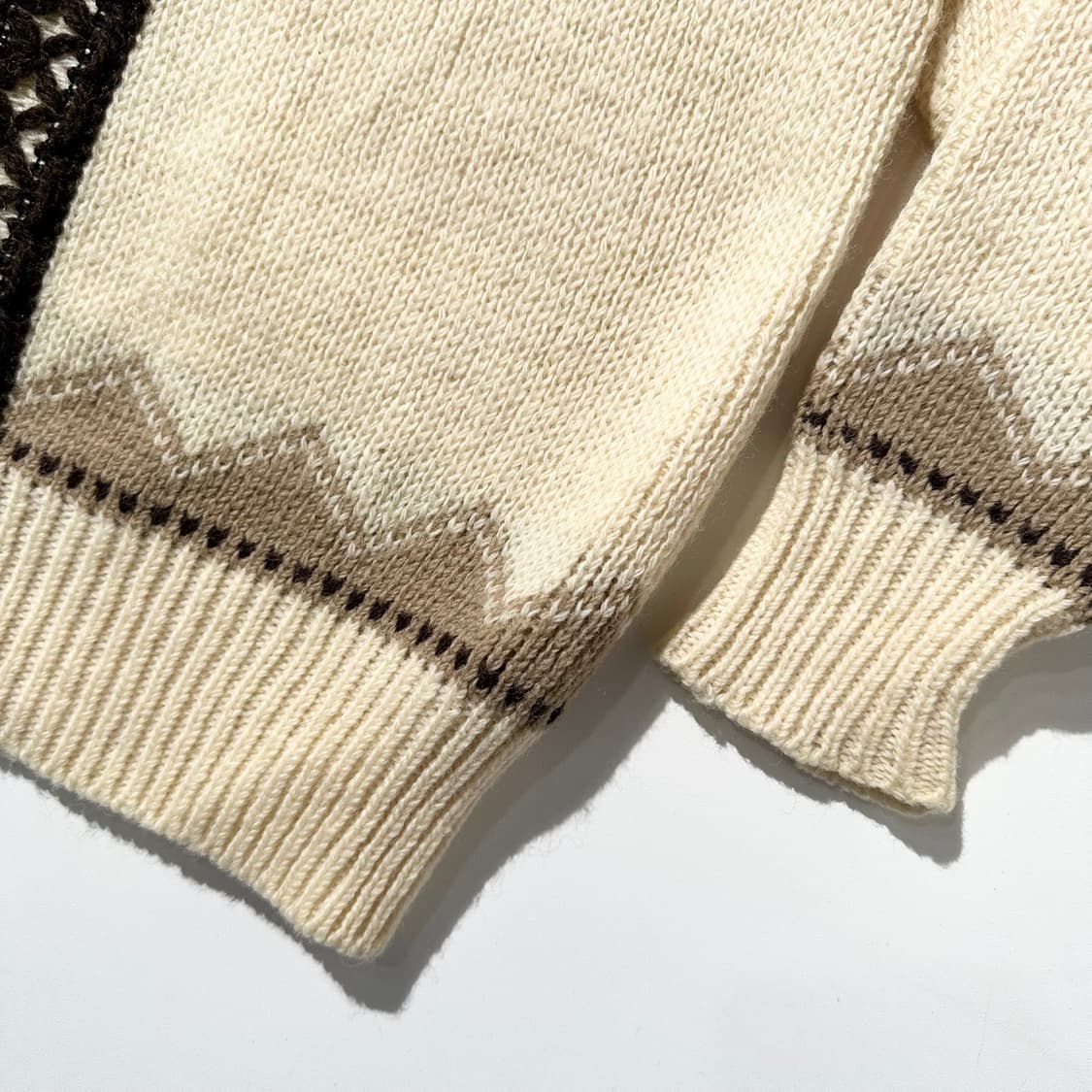 Scan Alp 노르딕 패턴 라운드넥 니트 가디건 상품이미지6