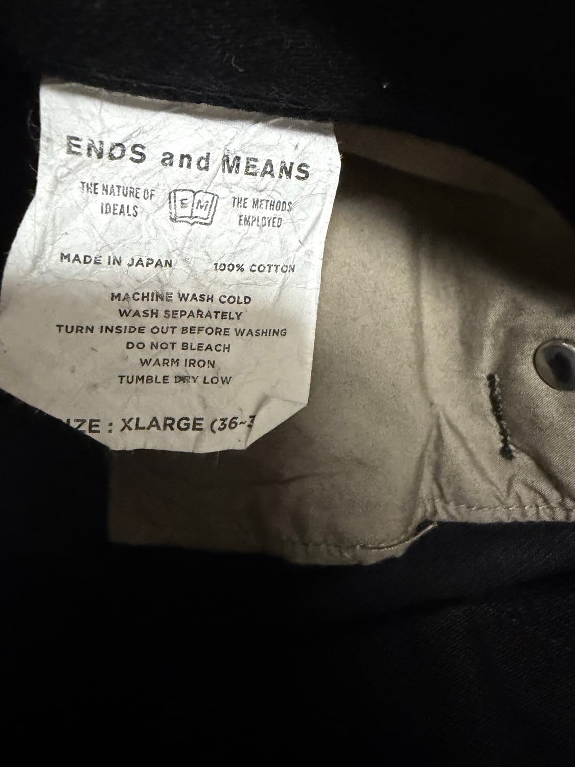 엔즈앤드민즈 ends and means 블랙 데님  상품이미지3