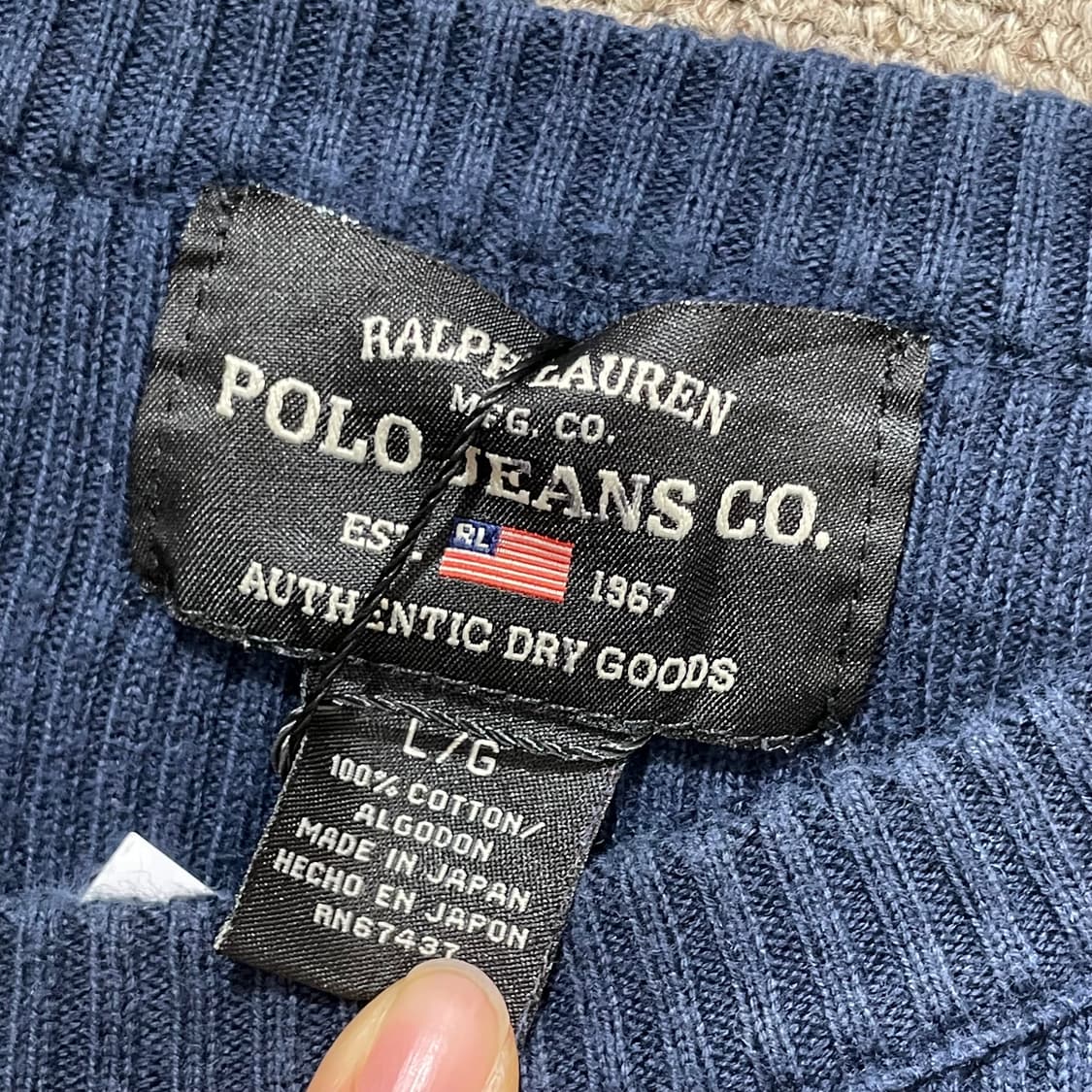 (L) POLO 폴로 랄프 로렌 진스 배색 니트  상품이미지5