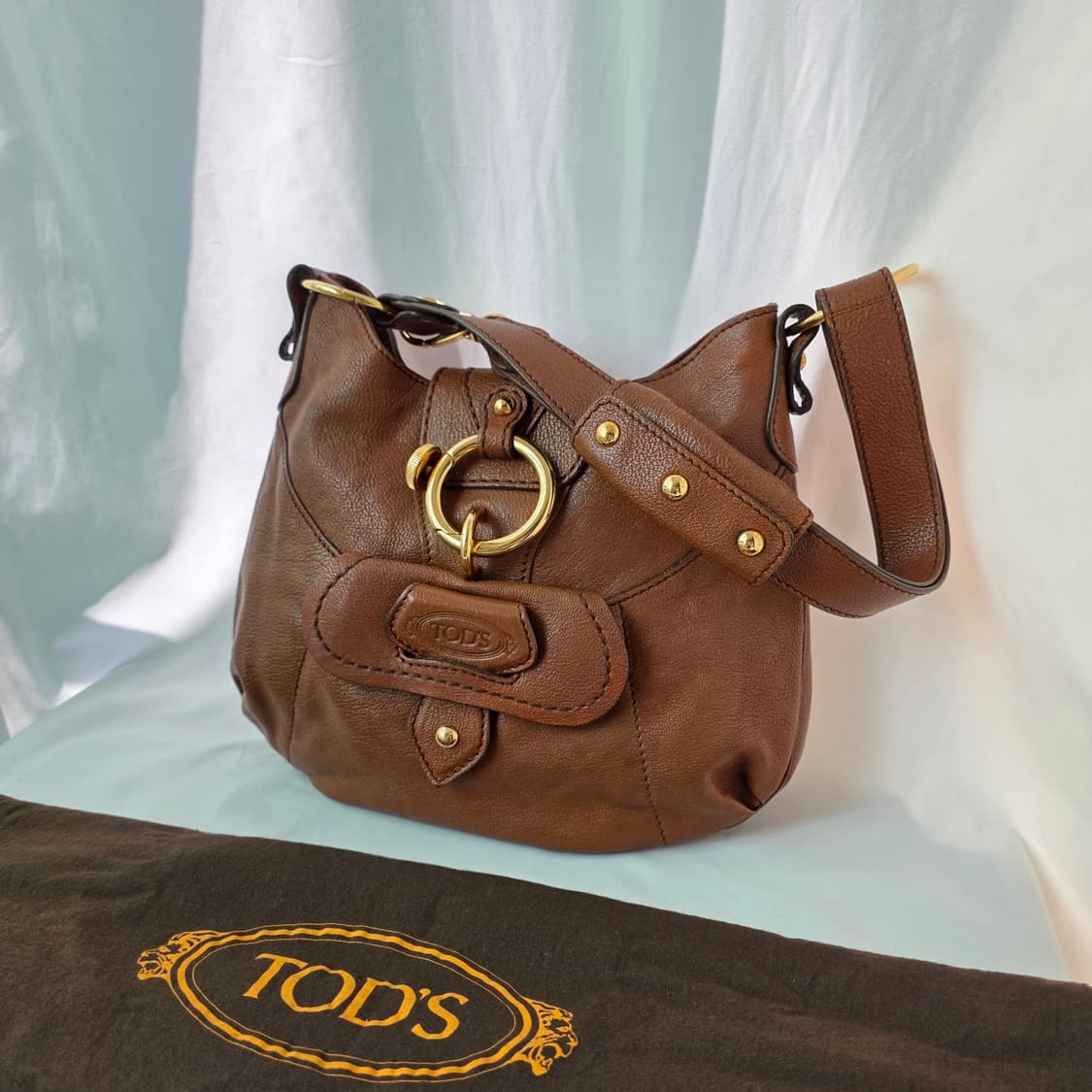 [정품 TOD'S] 토즈 브라운 레더 호보백 숄더백 크로스백 상품이미지10