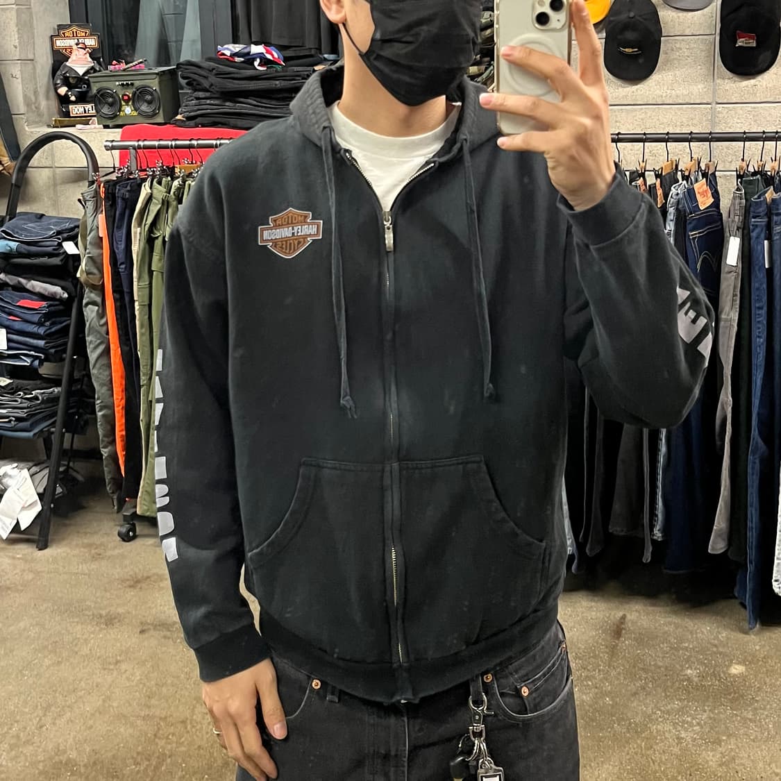 할리데이비슨 로고 후드 집업 (100) 상품이미지6