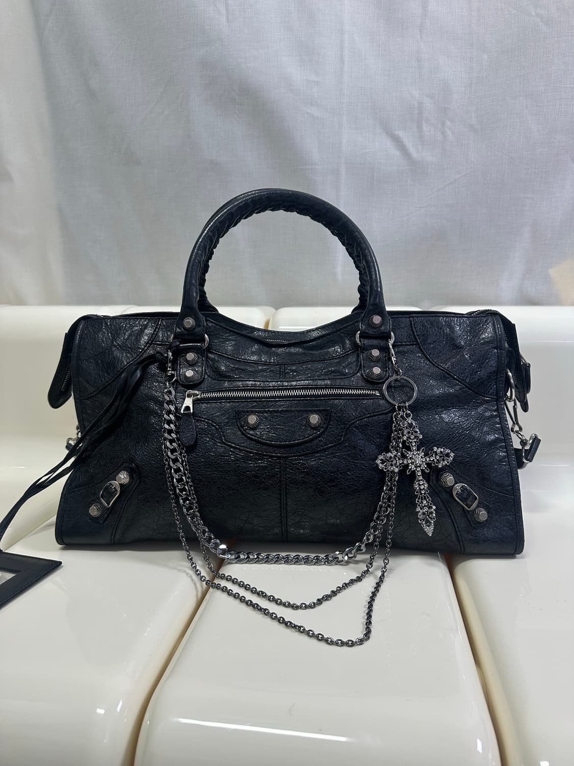 [A 정품] 발렌시아가 시티 모터백 파트타임 블랙 상품이미지1