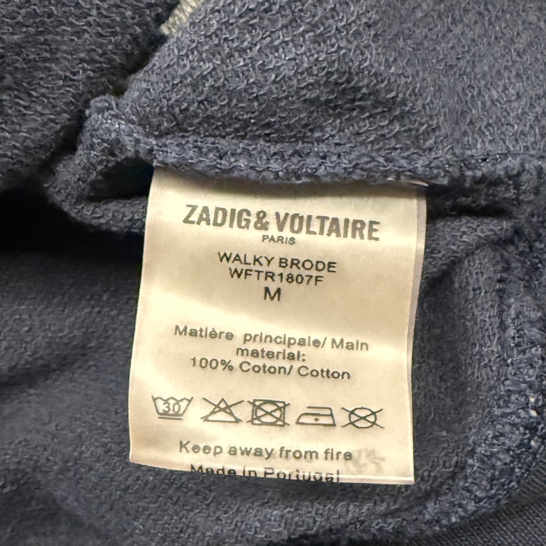 [정품/M] 자딕앤볼테르 네이비 맨투맨 프린팅 b17 상품이미지6