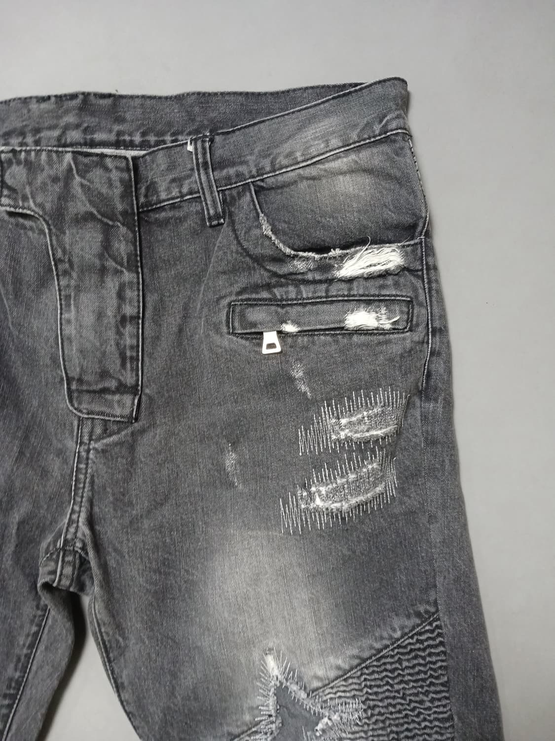 [38] 발망 디스스티치 바이커 블랙진 청바지 상품이미지4