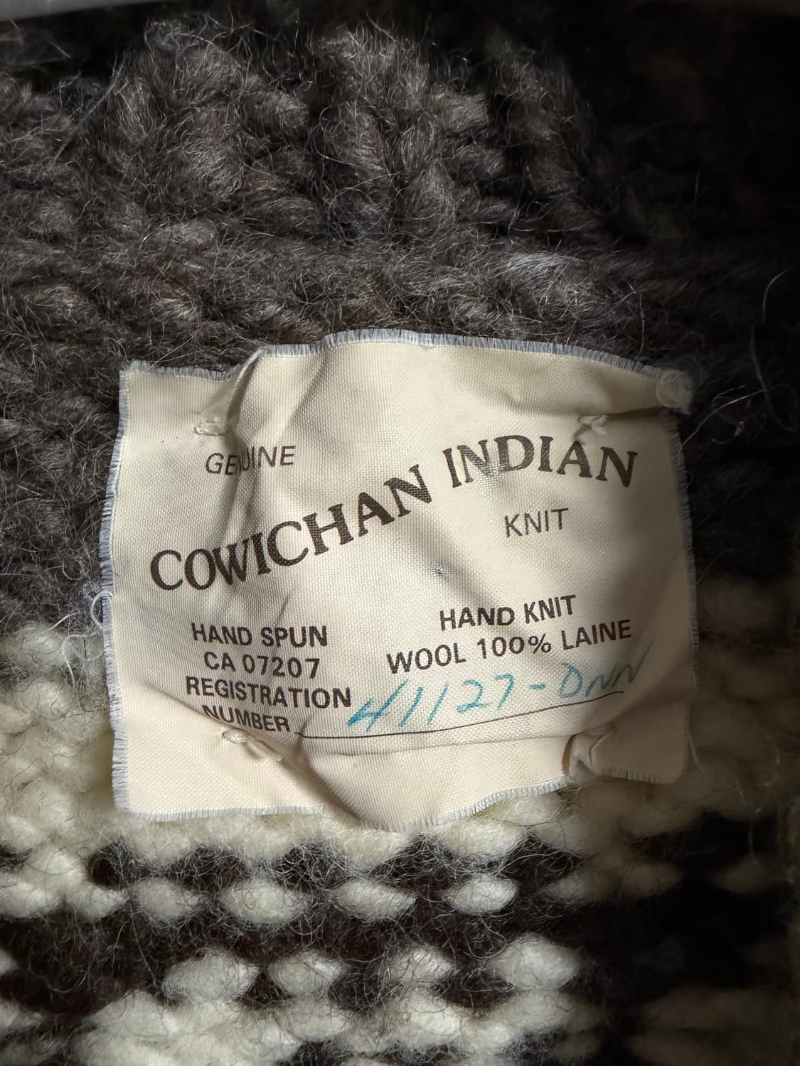 코위찬 인디언 핸드메이드 울 니트 집업 상품이미지3
