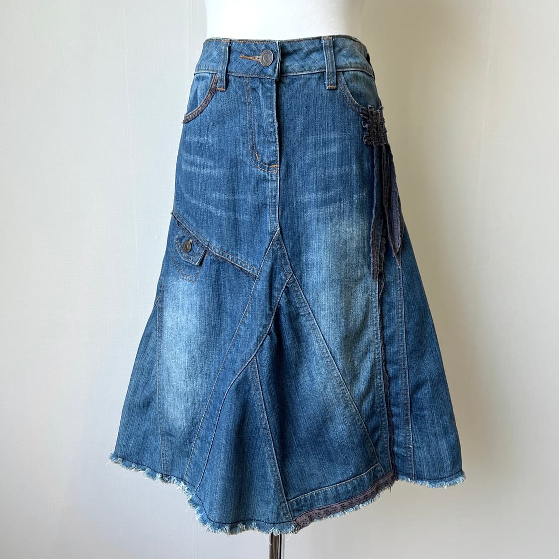 vintage mood denim midi skirt 상품이미지1