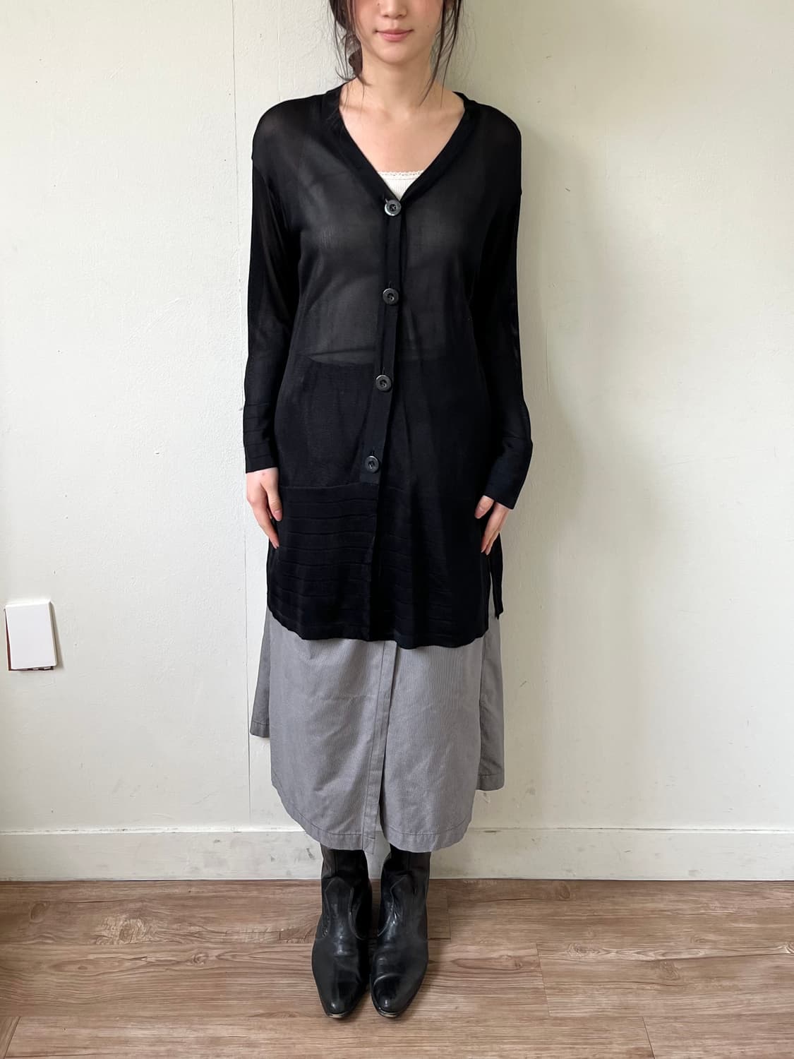 90‘s BALENCIAGA 블랙 시스루 가디건 상품이미지9