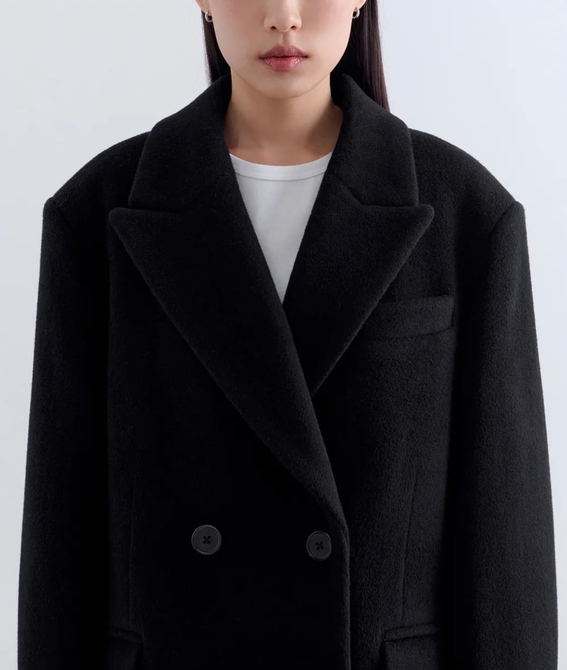 무신사 스탠다드 우먼 더블 블레이저 코트 (블랙) 상품이미지3