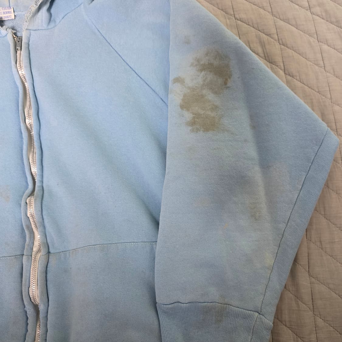 [L] 70s 빈티지 노브랜드 트래쉬드 후드집업 상품이미지2