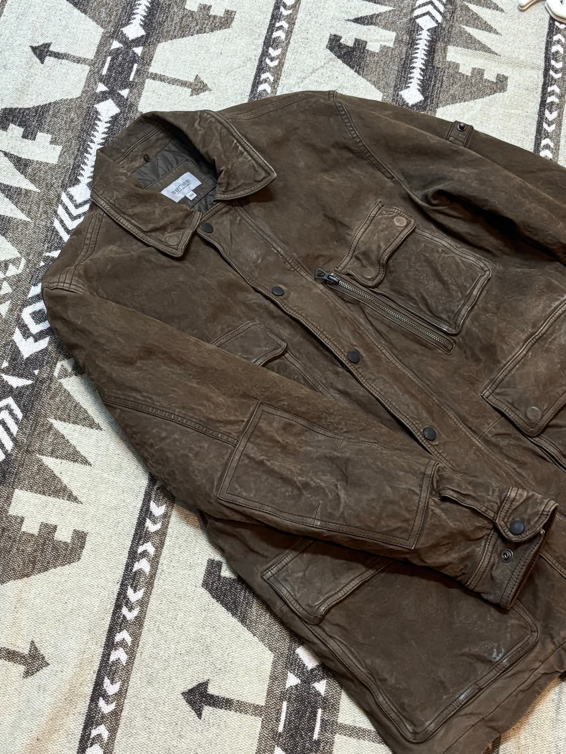 시리즈 랭커스터 누벅 가죽 자켓 상품이미지8