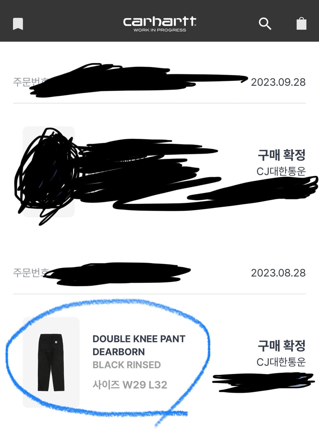 칼하트 워크팬츠 더블니 바지 DOUBLE KNEE PANT DEARBON 상품이미지4