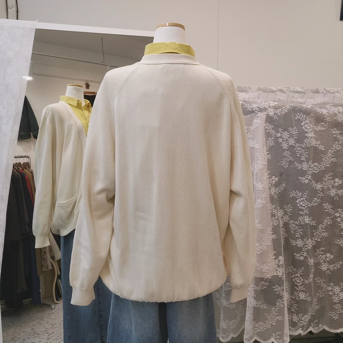 베네통 도톰 오버핏 면가디건 상품이미지10