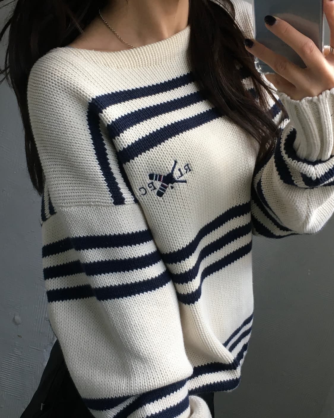 Polo 폴로 랄프로렌 90’s RLPC로고 단가라 보트넥 코튼 니트 상품이미지2