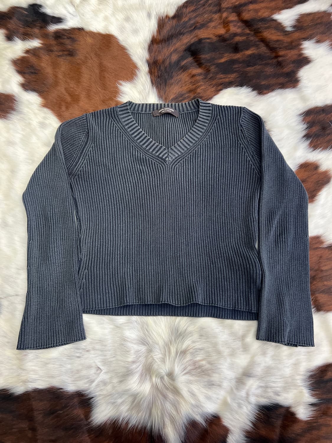 준야 와타나베 피그먼트 크롭 니트 상품이미지1